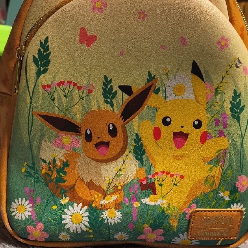 Loungefly Pikachu and Eevee Floral Backpack